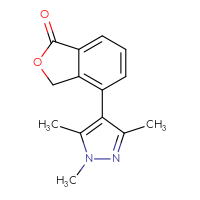 Chemical structure of 4-(1,3,5-trimethyl-1H-pyrazol-4-yl)-1,3-dihydro-2-benzofuran-1-one - CSSB06587263435