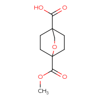 Chemical structure of 1-(methoxycarbonyl)-2-oxabicyclo[2.2.2]octane-4-carboxylic acid - CSSB00132310450