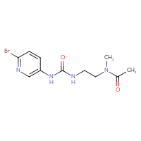 Chemical structure of N-(2-{[(6-bromopyridin-3-yl)carbamoyl]amino}ethyl)-N-methylacetamide - CSSB21432513901