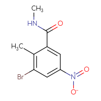 Chemical structure of 3-bromo-N,2-dimethyl-5-nitrobenzamide - CSSB01992566892