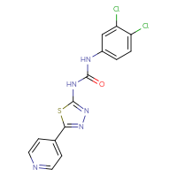 Chemical structure of 1-(3,4-dichlorophenyl)-3-[5-(pyridin-4-yl)-1,3,4-thiadiazol-2-yl]urea - CSSB00161039411