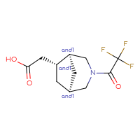 Chemical structure of rac-2-[(1R,5R,6S)-3-(2,2,2-trifluoroacetyl)-3-azabicyclo[3.2.1]octan-6-yl]acetic acid - CSSB20620682470