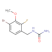 Chemical structure of [(4-bromo-2-fluoro-3-methoxyphenyl)methyl]urea - CSSB20464414181