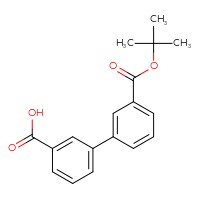 Chemical structure of 3'-[(tert-butoxy)carbonyl]-[1,1'-biphenyl]-3-carboxylic acid - CSSB06590856076