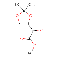 Chemical structure of methyl 2-(2,2-dimethyl-1,3-dioxolan-4-yl)-2-hydroxyacetate - CSSB00000037117
