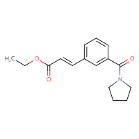 Chemical structure of ethyl (2E)-3-[3-(pyrrolidine-1-carbonyl)phenyl]prop-2-enoate - CSSB03219875667
