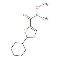 Chemical structure of 2-cyclohexyl-N-methoxy-N-methyl-1,3-thiazole-5-carboxamide - CSSB21151593510
