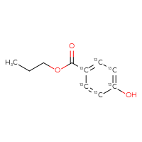 Chemical structure of propyl 4-hydroxy(1,2,3,4,5,6-¹³C₆)benzoate - CSSB00102521881