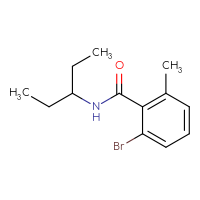 Chemical structure of 2-bromo-6-methyl-N-(pentan-3-yl)benzamide - CSSB00018792243
