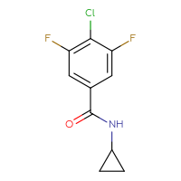 Chemical structure of 4-chloro-N-cyclopropyl-3,5-difluorobenzamide - CSSB10621089054