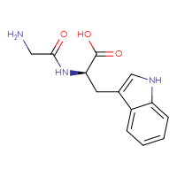 Chemical structure of (2R)-2-(2-aminoacetamido)-3-(1H-indol-3-yl)propanoic acid - CSSB00015372341
