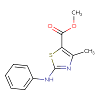 Chemical structure of methyl 4-methyl-2-(phenylamino)-1,3-thiazole-5-carboxylate - CSSB00000261372
