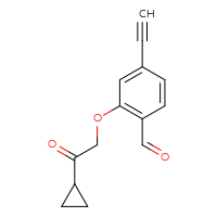 Chemical structure of 2-(2-cyclopropyl-2-oxoethoxy)-4-ethynylbenzaldehyde - CSSB21332855227