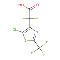 Chemical structure of 2-[5-chloro-2-(trifluoromethyl)-1,3-thiazol-4-yl]-2,2-difluoroacetic acid - CSSB03557215079