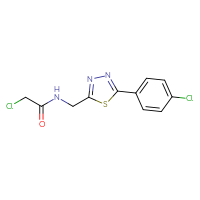 Chemical structure of 2-chloro-N-{[5-(4-chlorophenyl)-1,3,4-thiadiazol-2-yl]methyl}acetamide - CSSB21332080413