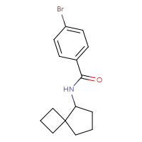 Chemical structure of 4-bromo-N-{spiro[3.4]octan-5-yl}benzamide - CSSB00112728236