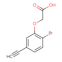 Chemical structure of 2-(2-bromo-5-ethynylphenoxy)acetic acid - CSSB20875922271