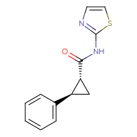 Chemical structure of (1R,2R)-2-phenyl-N-(1,3-thiazol-2-yl)cyclopropane-1-carboxamide - CSSB00103426261