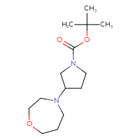 Chemical structure of tert-butyl 3-(1,4-oxazepan-4-yl)pyrrolidine-1-carboxylate - CSSB00113921466