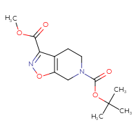 Chemical structure of 6-tert-butyl 3-methyl 4H,5H,6H,7H-[1,2]oxazolo[5,4-c]pyridine-3,6-dicarboxylate - CSSB00010236071