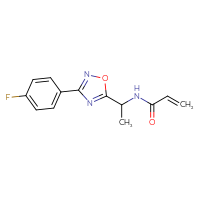 Chemical structure of N-{1-[3-(4-fluorophenyl)-1,2,4-oxadiazol-5-yl]ethyl}prop-2-enamide - CSSB01498604051
