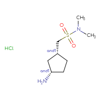 Chemical structure of rac-1-[(1R,3S)-3-aminocyclopentyl]-N,N-dimethylmethanesulfonamide hydrochloride - CSSB06726388697