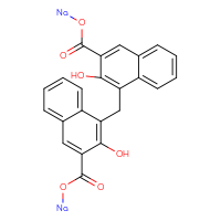 Chemical structure of sodium 3-hydroxy-4-({2-hydroxy-3-[(sodiooxy)carbonyl]naphthalen-1-yl}methyl)naphthalene-2-carboxylate - CSSB02515451753