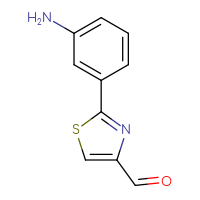 Chemical structure of 2-(3-aminophenyl)-1,3-thiazole-4-carbaldehyde - CSSB00010173392
