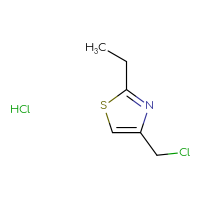 Chemical structure of 4-(chloromethyl)-2-ethyl-1,3-thiazole hydrochloride - CSSB00020603300