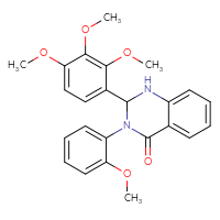 Chemical structure of 3-(2-methoxyphenyl)-2-(2,3,4-trimethoxyphenyl)-1,2,3,4-tetrahydroquinazolin-4-one - CSSB00121718454
