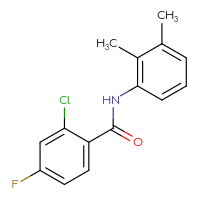 Chemical structure of 2-chloro-N-(2,3-dimethylphenyl)-4-fluorobenzamide - CSSB00103997476