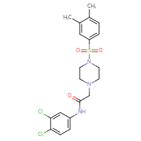 Chemical structure of N-(3,4-dichlorophenyl)-2-[4-(3,4-dimethylbenzenesulfonyl)piperazin-1-yl]acetamide - CSSB00026402129