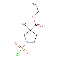 Chemical structure of ethyl 1-(chlorosulfonyl)-3-methylpyrrolidine-3-carboxylate - CSSB15005990288