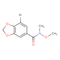 Chemical structure of 7-bromo-N-methoxy-N-methyl-2H-1,3-benzodioxole-5-carboxamide - CSSB01994920925