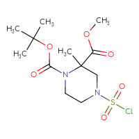 Chemical structure of 1-tert-butyl 2-methyl 4-(chlorosulfonyl)-2-methylpiperazine-1,2-dicarboxylate - CSSB14992515567