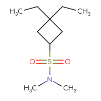 Chemical structure of 3,3-diethyl-N,N-dimethylcyclobutane-1-sulfonamide - CSSB09891822766