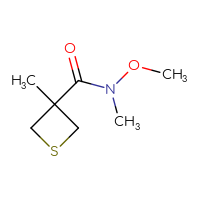 Chemical structure of N-methoxy-N,3-dimethylthietane-3-carboxamide - CSSB03551334467