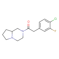 Chemical structure of 2-(4-chloro-3-fluorophenyl)-1-{octahydropyrrolo[1,2-a]pyrazin-2-yl}ethan-1-one - CSSB01557166199