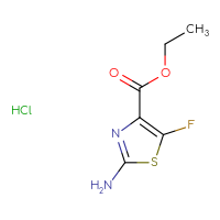 Chemical structure of ethyl 2-amino-5-fluoro-1,3-thiazole-4-carboxylate hydrochloride - CSSB20621785254