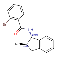 Chemical structure of rac-2-bromo-N-[(1R,2S)-2-methyl-2,3-dihydro-1H-inden-1-yl]benzamide - CSSB21432462556