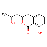 Chemical structure of 8-hydroxy-3-(2-hydroxypropyl)-3,4-dihydro-1H-2-benzopyran-1-one - CSSB06256047777