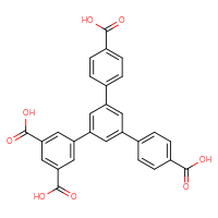 Chemical structure of 5-[4'-carboxy-5-(4-carboxyphenyl)-[1,1'-biphenyl]-3-yl]benzene-1,3-dicarboxylic acid - CSSB06359885490