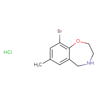 Chemical structure of 9-bromo-7-methyl-2,3,4,5-tetrahydro-1,4-benzoxazepine hydrochloride - CSSB03496583005