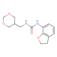 Chemical structure of 3-(2,3-dihydro-1-benzofuran-7-yl)-1-[(1,3-dioxan-5-yl)methyl]urea - CSSB15214050476