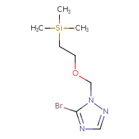 Chemical structure of 5-bromo-1-{[2-(trimethylsilyl)ethoxy]methyl}-1H-1,2,4-triazole - CSSB02516457349