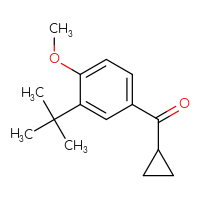 Chemical structure of (3-tert-butyl-4-methoxyphenyl)(cyclopropyl)methanone - CSSB02150238050