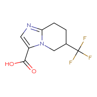 Chemical structure of 6-(trifluoromethyl)-5H,6H,7H,8H-imidazo[1,2-a]pyridine-3-carboxylic acid - CSSB00134755622