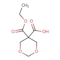 Chemical structure of 5-(ethoxycarbonyl)-1,3-dioxane-5-carboxylic acid - CSSB00010440338