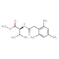Chemical structure of methyl (2S)-3-methyl-2-[2-(2,4,6-trimethylphenyl)acetamido]butanoate - CSSB00104219037