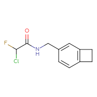 Chemical structure of N-({bicyclo[4.2.0]octa-1(6),2,4-trien-3-yl}methyl)-2-chloro-2-fluoroacetamide - CSSB21332050837